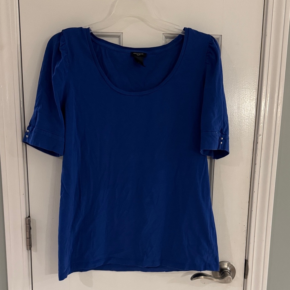 Ann Taylor Royal Blue Short Sleeve Tee